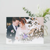 ロマンチックな書道台本結婚の写真 サンキューカード (スタンド正面)