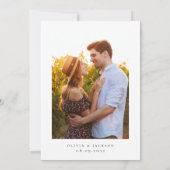 ロマンチックな書道台本結婚の写真 セーブザデート (裏面)