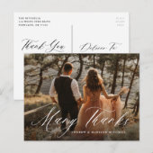 ロマンチックな書道感謝してい多くの写真ありがとう ポストカード (正面/裏面)