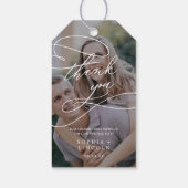 ロマンチックな書道暗い写真ありがとう ギフトタグ (裏面)