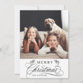ロマンチックな書道楽しいクリスマスフォトフラット シーズンカード (正面)