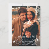 ロマンチックな書道楽しいクリスマスフォトフラット シーズンカード (正面)