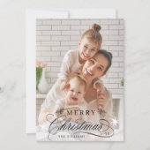 ロマンチックな書道楽しいクリスマスフォトフラット シーズンカード (正面)