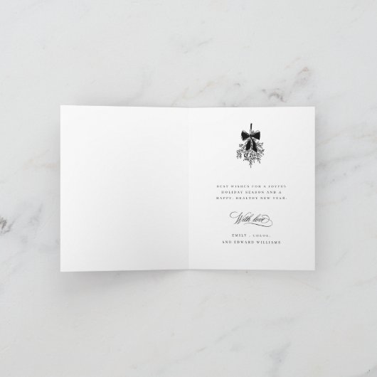 ロマンチックな書道楽しいクリスマスフォト折り畳み シーズンカード (内部)