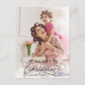ロマンチックな書道楽しいクリスマスフォト ポストカード (正面)