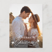 ロマンチックな書道楽しいクリスマスフォト ポストカード (正面)