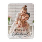 ロマンチックな書道楽しいクリスマスフォト マグネット (縦)