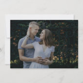 ロマンチックな書道水平ダークフォト結婚ズ 招待状 (裏面)