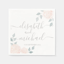 ロマンチックな書道水彩防法バラ スタンダードカクテルナプキン