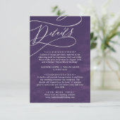 ロマンチックな書道紫の水彩詳細 エンクロージャーカード (スタンド正面)