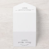 ロマンチックな書道結婚写真 オールインワン招待状 (外側)