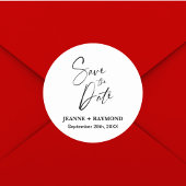 ロマンチックな書道結婚式の日付を保存カスタムする ラウンドシール