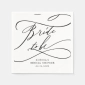 ロマンチックな書道花嫁へブライダルシャワー スタンダードカクテルナプキン (正面)
