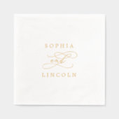 ロマンチックな書道金箔の花開結婚き 箔ナプキン (正面)