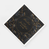 ロマンチックな書道黒と金ゴールド結婚ズ (コーナー)