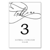 ロマンチックな書道 |テーブル番号の表示 テーブルナンバー (裏面)