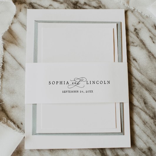 ロマンチックな書道 |フローリシュ結婚ーズ 招待状ベリーバンド