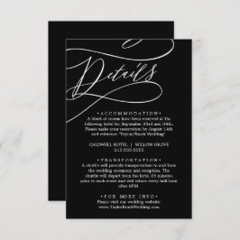 ロマンチックな書道 |ブラック結婚の詳細 エンクロージャーカード