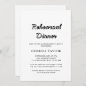 ロマンチックな書道 |リハーサルディナーの盛大さ 招待状 (正面/裏面)