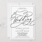 ロマンチックな書道 |全体を1つのフレームに収結婚める 招待状 (正面)