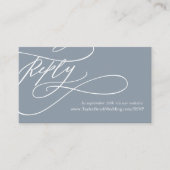 ロマンチックな書道 |青と白のWebサイトRSVP エンクロージャーカード (正面)