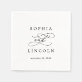 ロマンチックな書道 | Fluriishの結婚日付 スタンダードカクテルナプキン (正面)