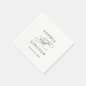 ロマンチックな書道 | Fluriishの結婚日付 スタンダードカクテルナプキン (角)