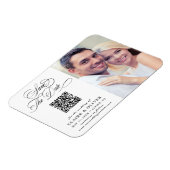 ロマンチックな書道QRコード日付の写真を保存 マグネット (左側)