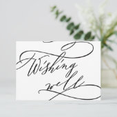 ロマンチックな書道QRコード結婚の願い井戸 エンクロージャーカード (スタンド正面)