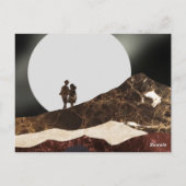 ロマンチックな月に照らされた大理石の風景 ポストカード (裏面)