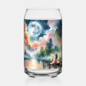 ロマンチックな月明かりの水彩夜景 ガラス缶 (裏面)