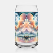 ロマンチックな月明かりの水彩夜景 ガラス缶 (左)