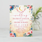 ロマンチックな月&フローラカスタムウェディング 招待状 (スタンド正面)