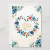 ロマンチックな月&フローラカスタムウェディング 招待状 (裏面)