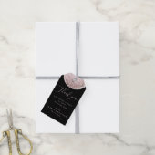 ロマンチックな月 | ブラックエレガントズ結婚・サンキュー ギフトタグ (より糸付き)