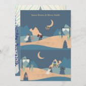 ロマンチックな木々の夜の式結婚月 招待状 (正面/裏面)