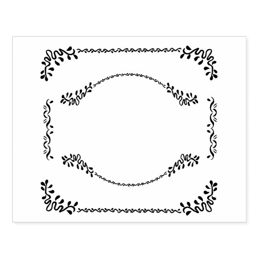 ロマンチックな枠 ラバースタンプ (インプリント)