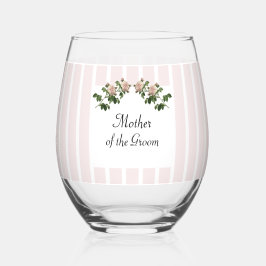 ロマンチックな柔らかいピンクの母親の新郎結婚の ステムなしワイングラス