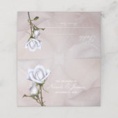 ロマンチックな柔らかい白いバラエレガントな結婚式のテーブル プレイスカード (外部開封)