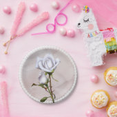 ロマンチックな柔らかい白いロエレガントスフローラ結婚ズ ペーパープレート (パーティー)