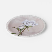 ロマンチックな柔らかい白いロエレガントスフローラ結婚ズ ペーパープレート (アングル)