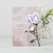 ロマンチックな柔らかい白いロエレガントスフローラ結婚ズ 招待状 (スタンド正面)