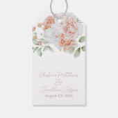 ロマンチックな桃と白い水色の花 ギフトタグ (裏面)