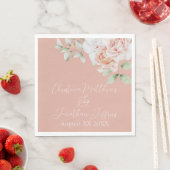 ロマンチックな桃と白い花 スタンダードランチョンナプキン (インサイチュ)