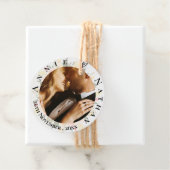 ロマンチックな桃フローラかわいらしかわいい結婚写真 フェイバータグ (インサイチュ)