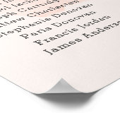 ロマンチックな桃結婚とグレーの座席表 ポスター (角)