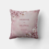 ロマンチックな桜結婚ブロッサムのステッカー クッション (裏面)