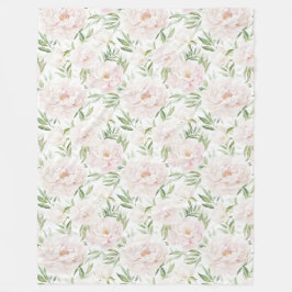 ロマンチックな桜色の花 フリースブランケット