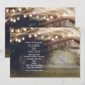 ロマンチックな森の幻想的な森と光のウェディング 招待状 (正面/裏面)