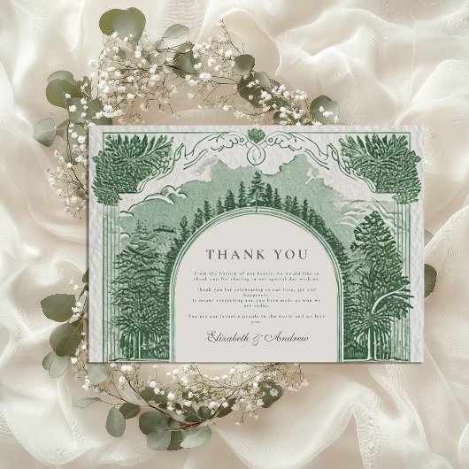 ロマンチックな森の風景 サンキューカード